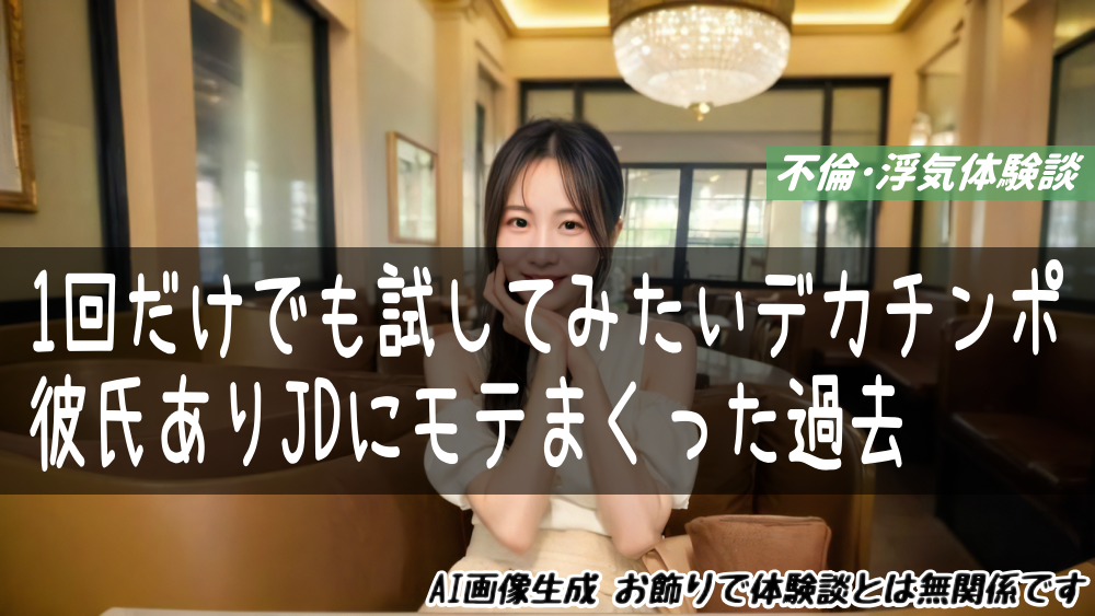 1回だけでも試してみたいデカチンポ彼氏ありJDにモテまくった過去
