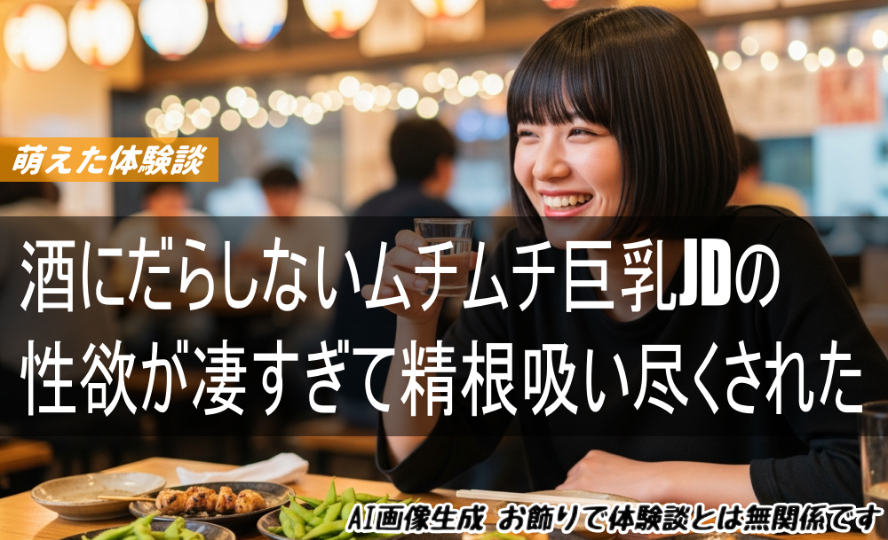 酒にだらしないムチムチ巨乳JDの性欲が凄すぎて精根吸い尽くされた
