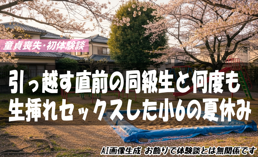 引っ越す直前の同級生と何度も生挿れセックスした●6の夏休み